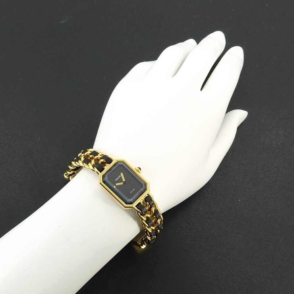 Chanel Premiere S Vintage Watch Black Gold Quartz — view 3
