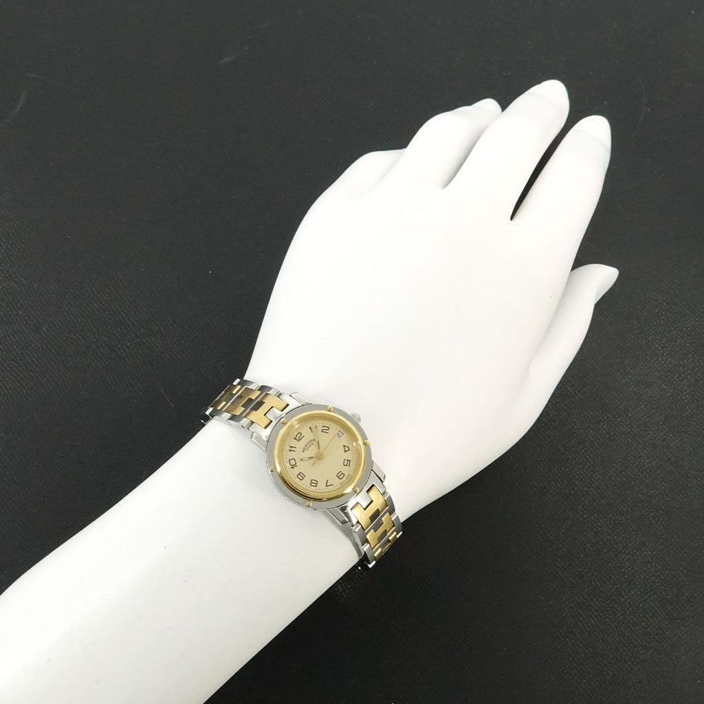 Hermes Clipper Cl4 220 Vintage Watch Date Ivory Quartz — view 4