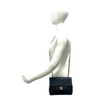 Chanel Card and Vintage Quilted Coco Lambskin Chain Shoulder Bag Black — view 2