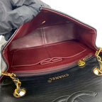 Chanel Card and Vintage Quilted Coco Lambskin Chain Shoulder Bag Black — view 9