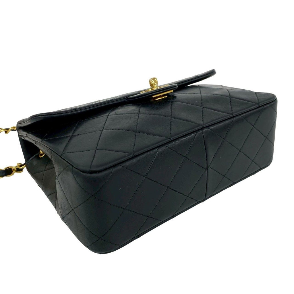 Chanel Card and Vintage Quilted Coco Lambskin Chain Shoulder Bag Black — view 7