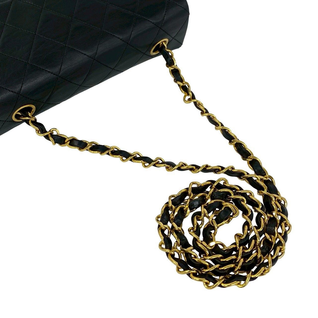 Chanel Card and Vintage Quilted Coco Lambskin Chain Shoulder Bag Black — view 4