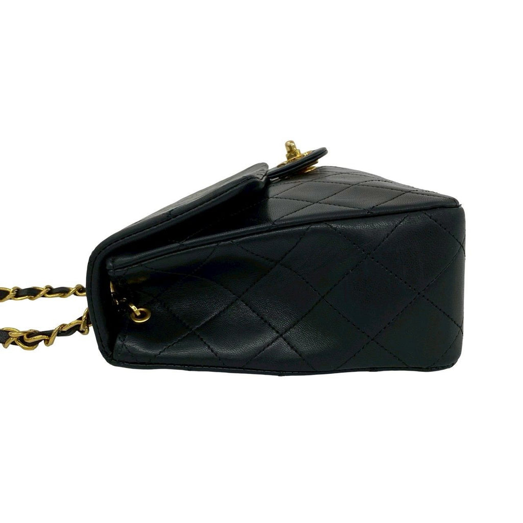 Chanel Card and Vintage Quilted Coco Lambskin Chain Shoulder Bag Black — view 5