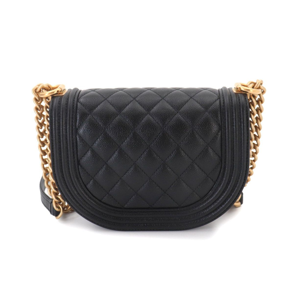 Chanel Boy Small Messenger Bag Chain Shoulder Caviar Leather — view 2