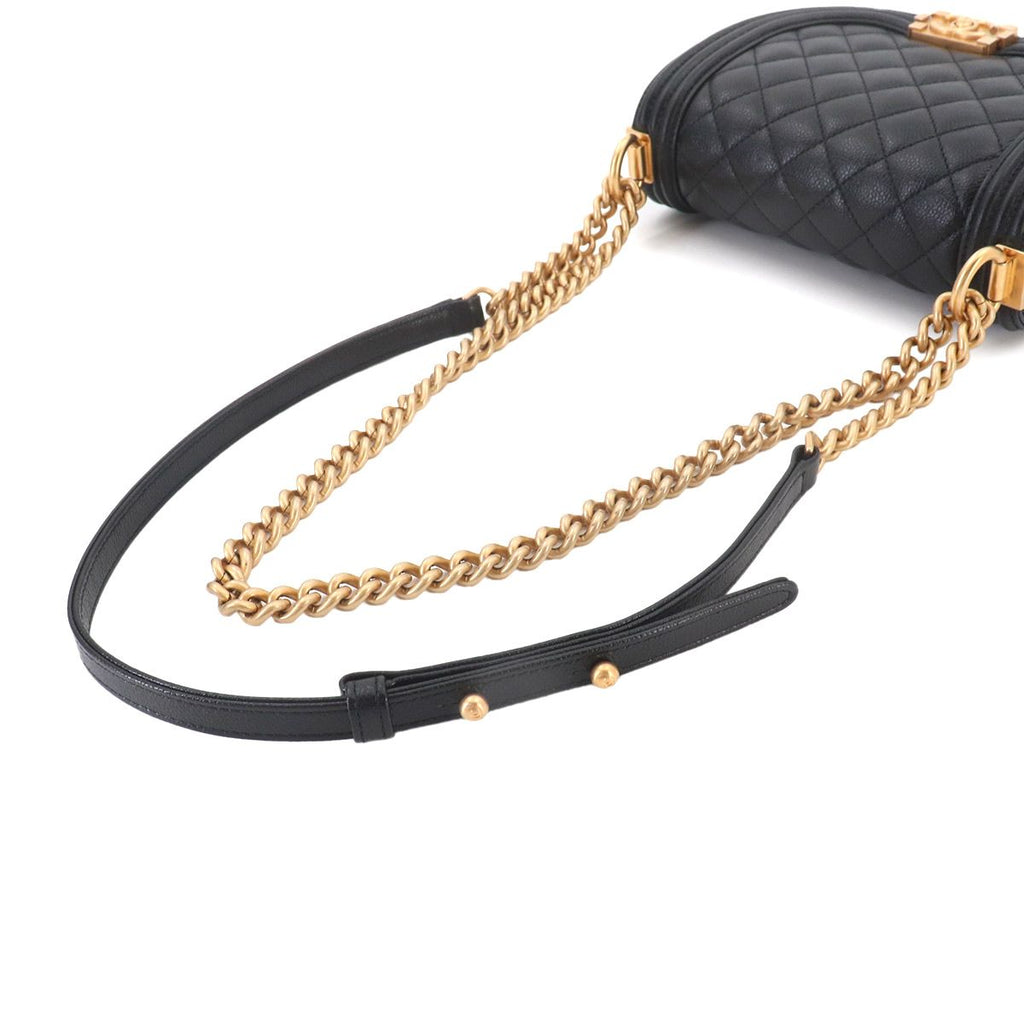 Chanel Boy Small Messenger Bag Chain Shoulder Caviar Leather — view 5