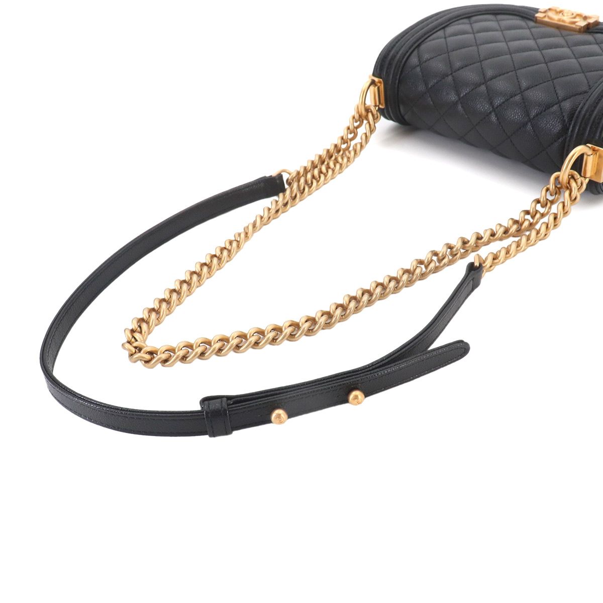 Chanel Boy Small Messenger Bag Chain Shoulder Caviar Leather — view 5
