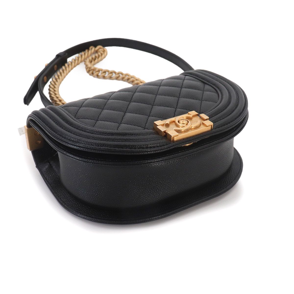 Chanel Boy Small Messenger Bag Chain Shoulder Caviar Leather — view 4