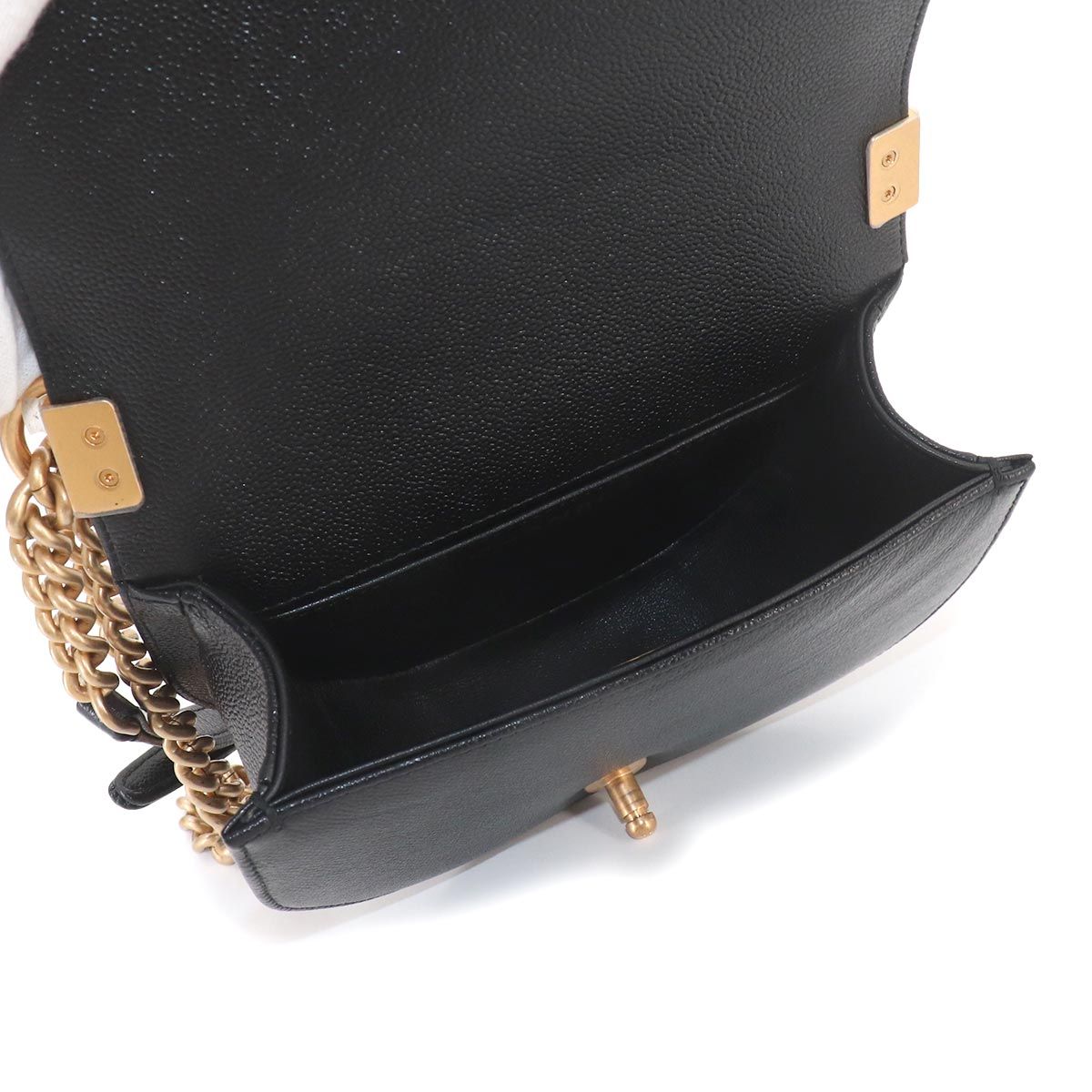 Chanel Boy Small Messenger Bag Chain Shoulder Caviar Leather — view 6