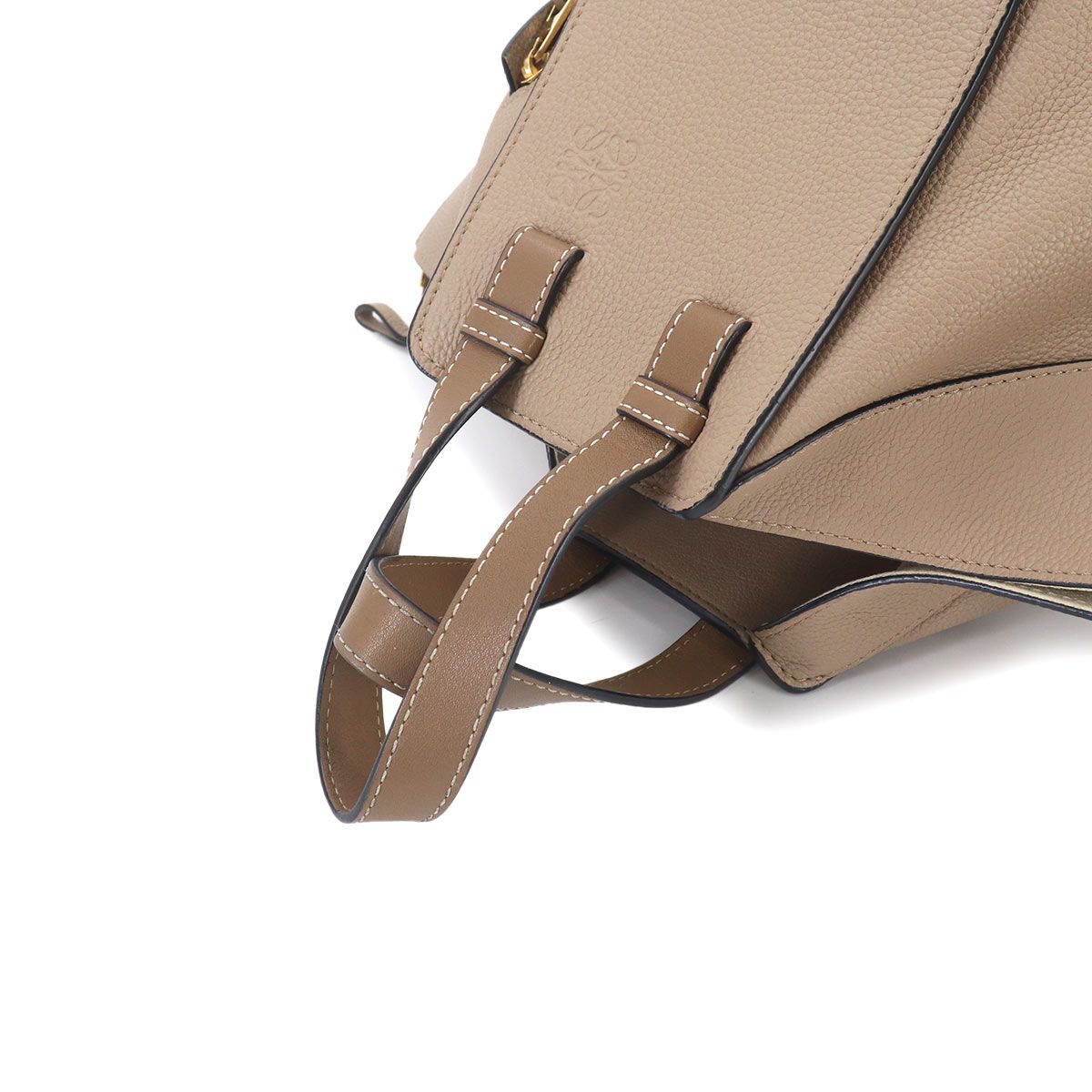 Loewe Hammock Small 2-Way Bag Leather Beige Brown Gold — view 5