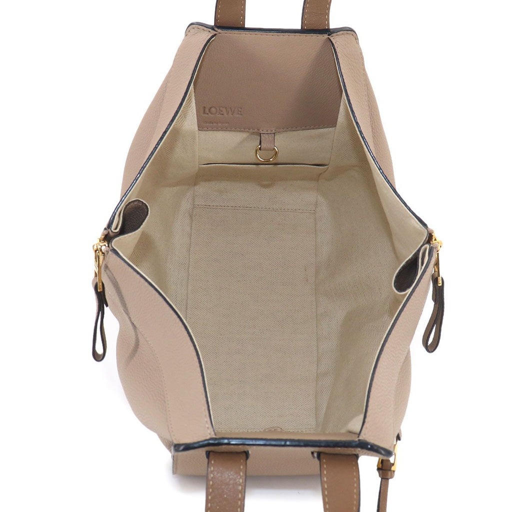 Loewe Hammock Small 2-Way Bag Leather Beige Brown Gold — view 6