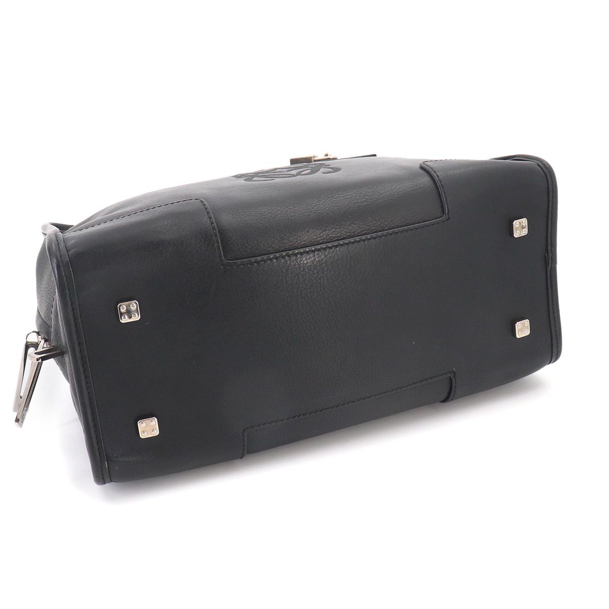 Loewe Amazona 28 Hand Bag Leather Black Silver — view 5