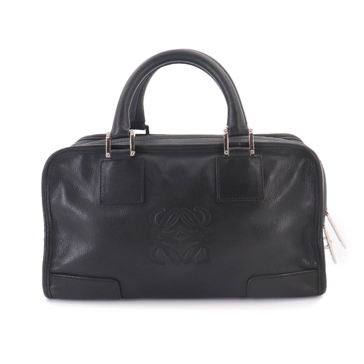 Loewe Amazona 28 Hand Bag Leather Black Silver — view 3