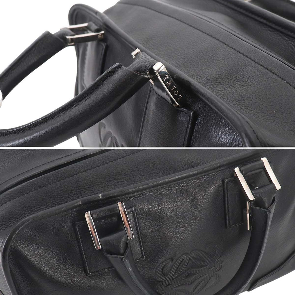 Loewe Amazona 28 Hand Bag Leather Black Silver — view 9