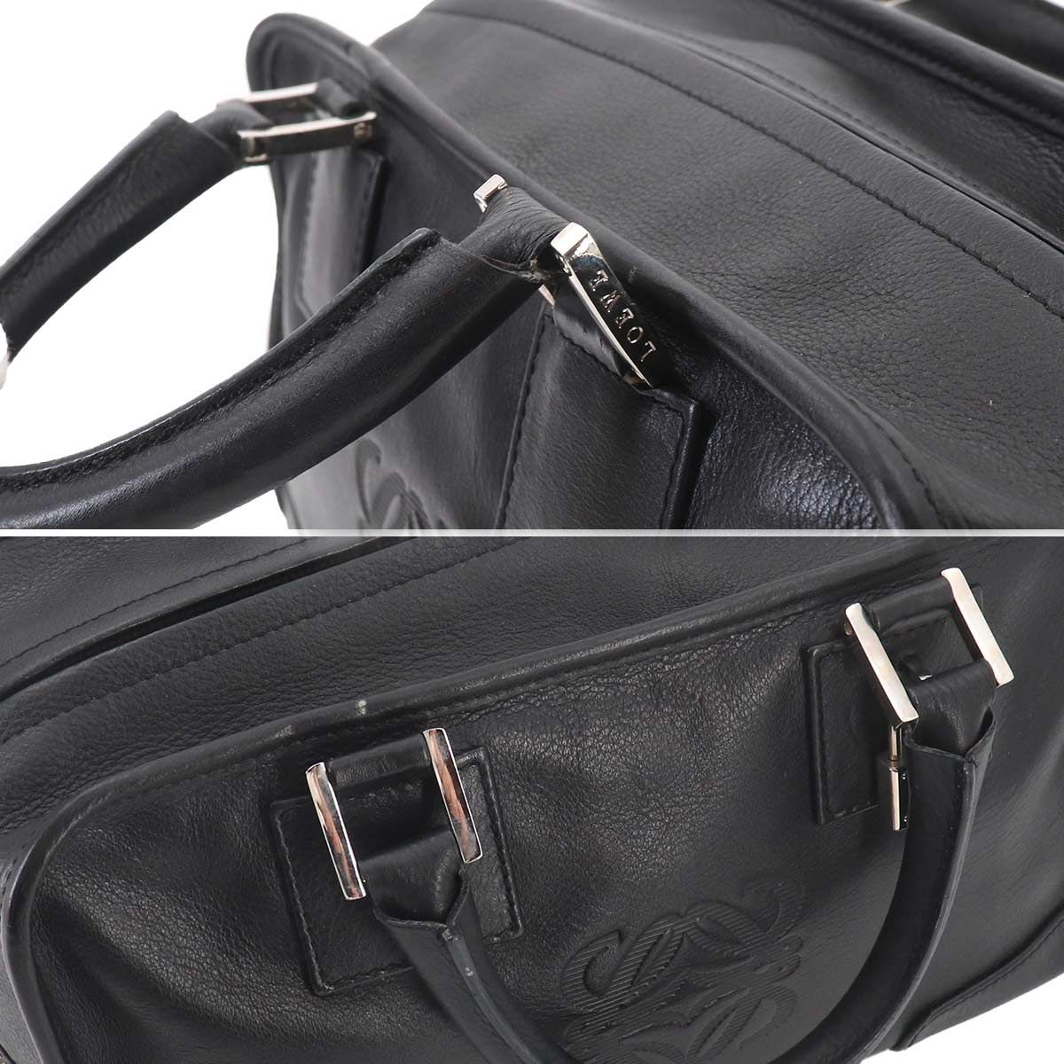 Loewe Amazona 28 Hand Bag Leather Black Silver — view 9
