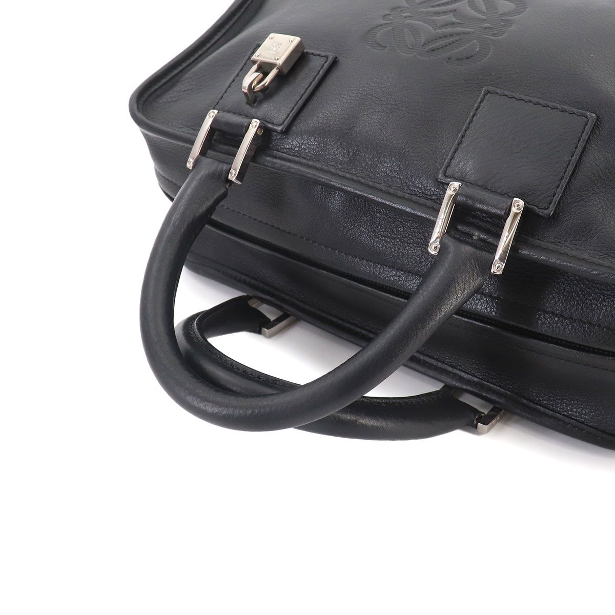 Loewe Amazona 28 Hand Bag Leather Black Silver — view 6