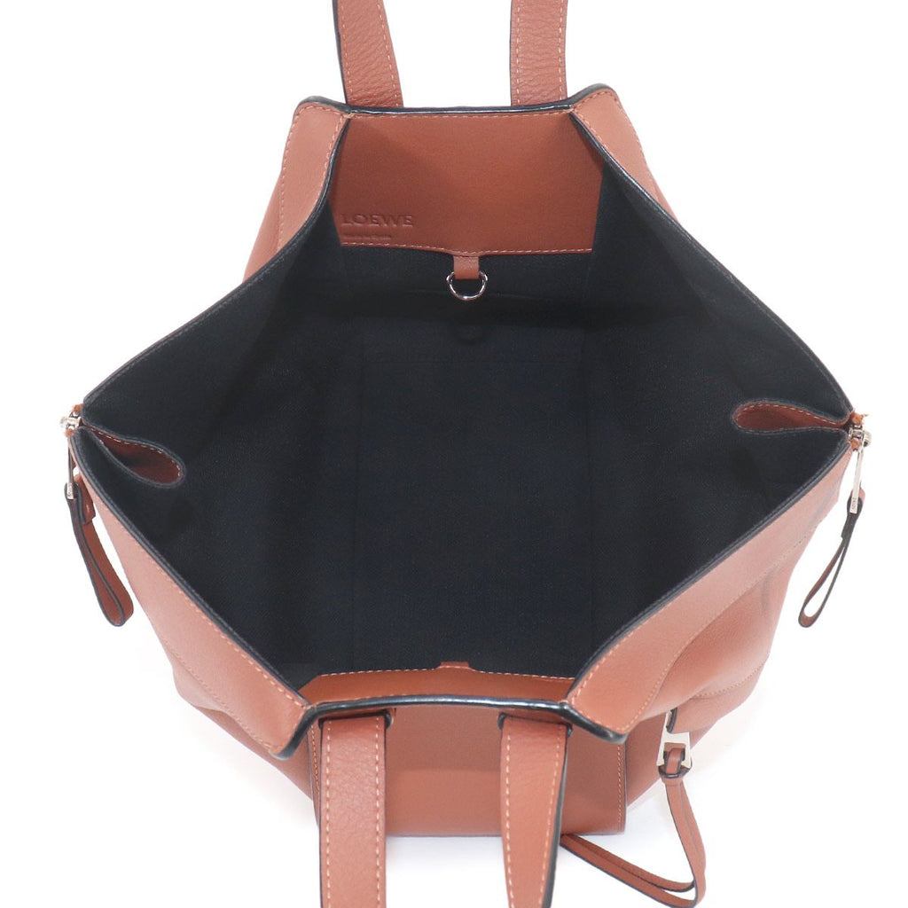 Loewe Hammock Small 2-Way Bag Leather Brown Silver — view 7