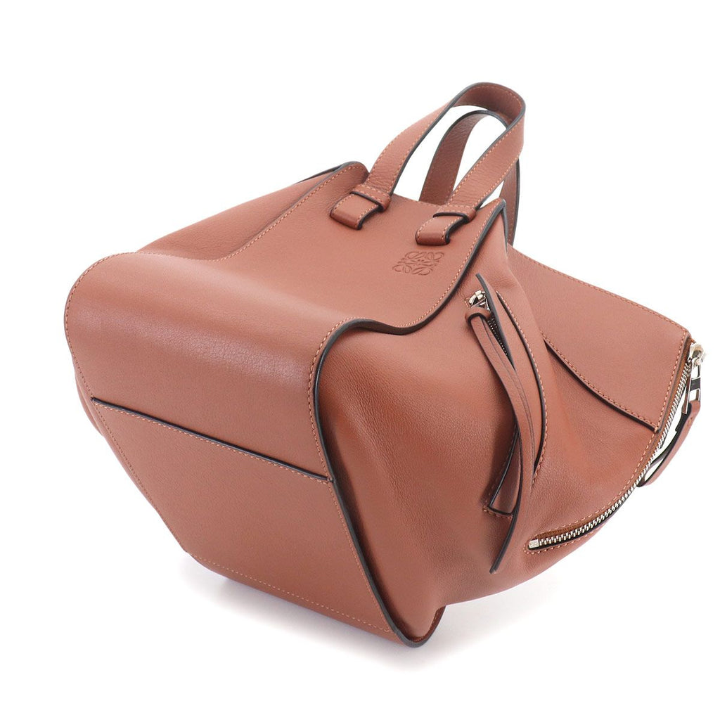 Loewe Hammock Small 2-Way Bag Leather Brown Silver — view 9
