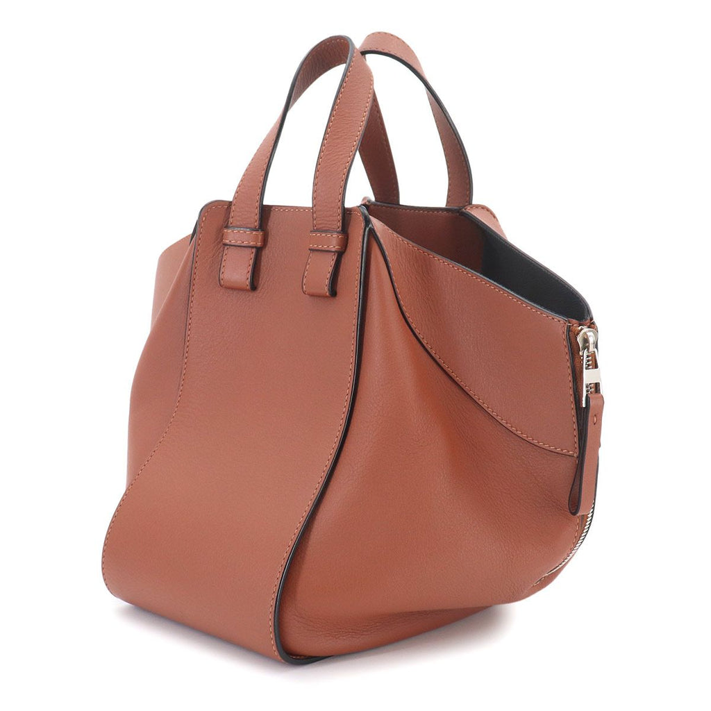 Loewe Hammock Small 2-Way Bag Leather Brown Silver — view 4