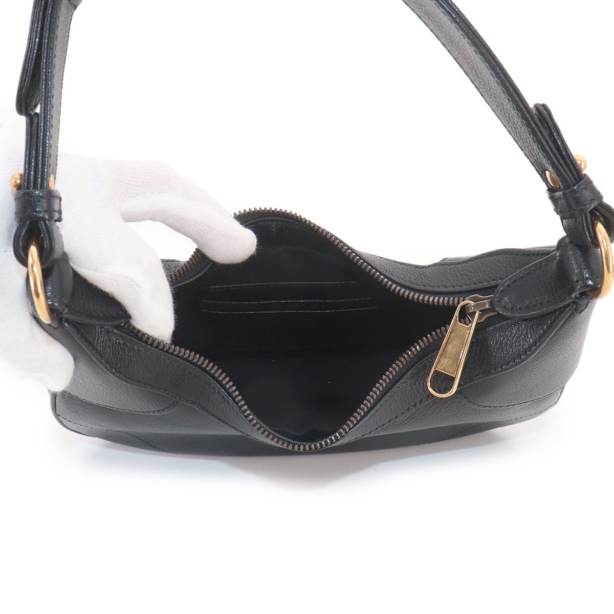 Gucci Aphrodite Small Shoulder Bag Leather Black — view 7