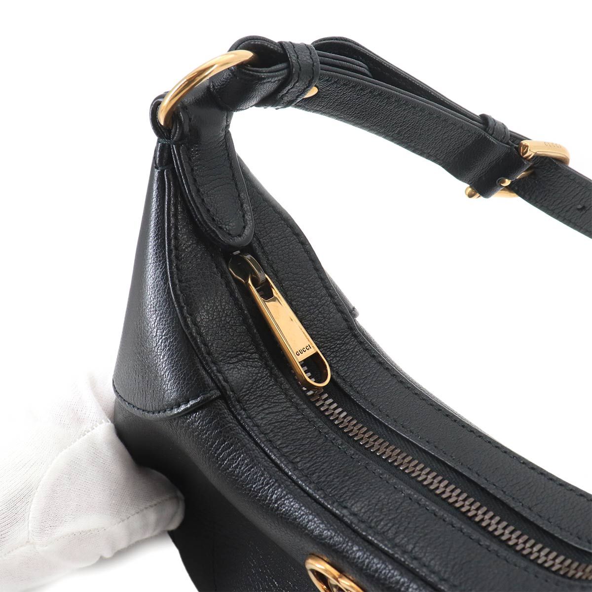 Gucci Aphrodite Small Shoulder Bag Leather Black — view 9