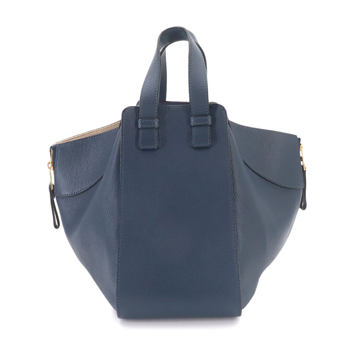 Loewe Hammock Small 2-Way Bag Leather Navy Gold — view 2