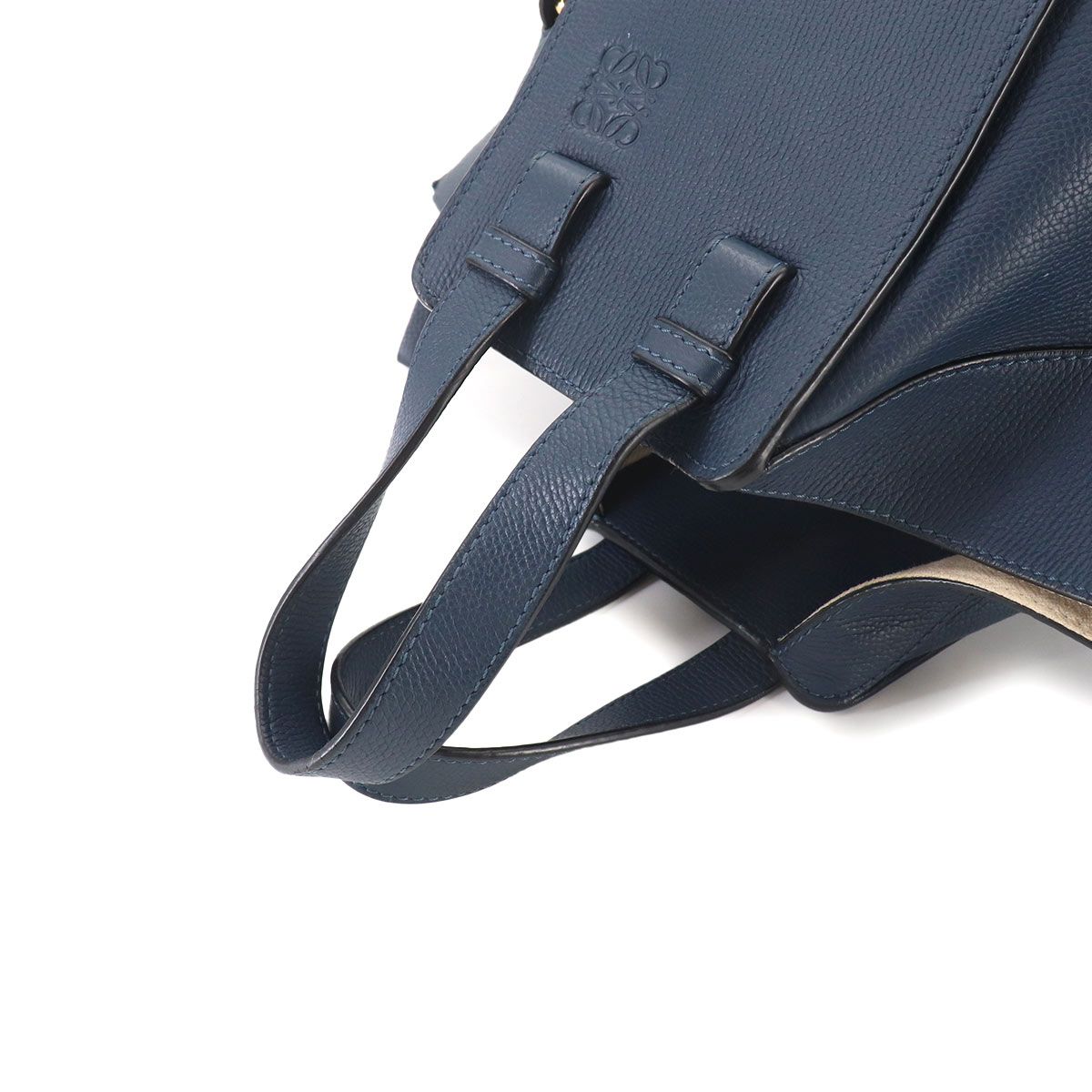 Loewe Hammock Small 2-Way Bag Leather Navy Gold — view 5
