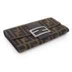 Fendi Zucca Bifold Wallet Canvas Leather Brown Silver — view 4