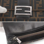 Fendi Zucca Bifold Wallet Canvas Leather Brown Silver — view 9