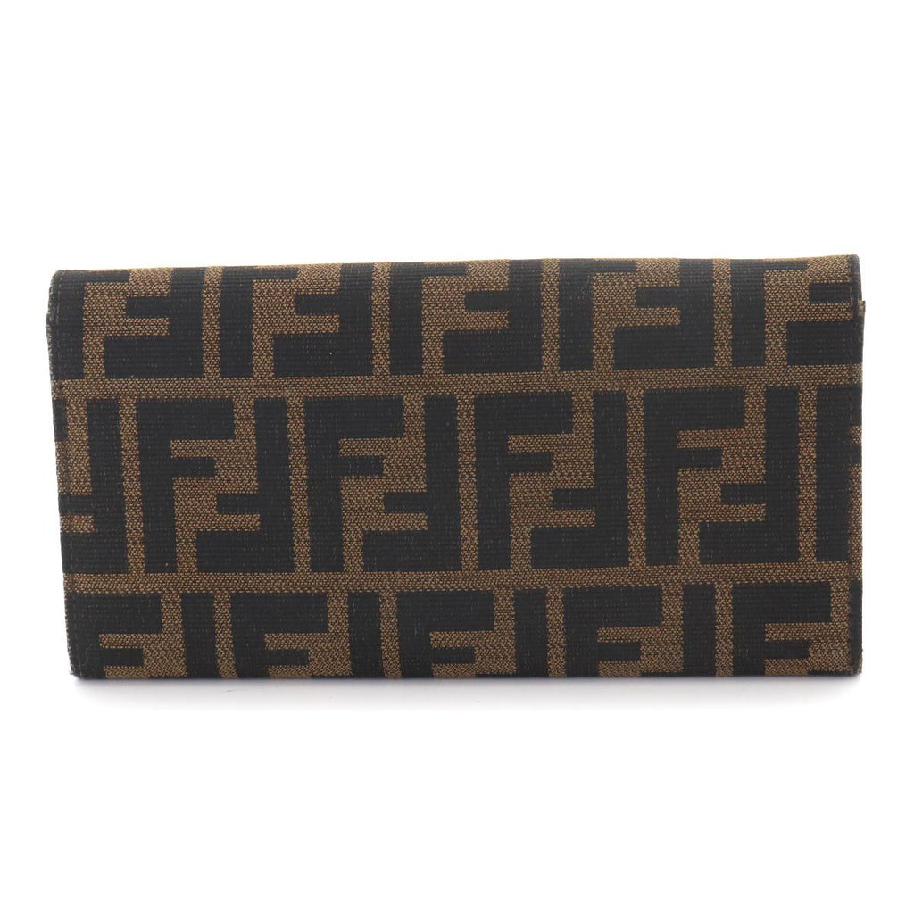 Fendi Zucca Bifold Wallet Canvas Leather Brown Silver — view 2