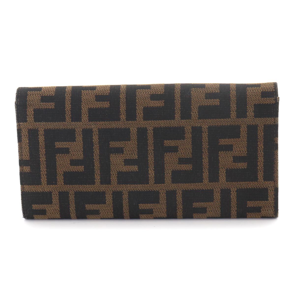Fendi Zucca Bifold Wallet Canvas Leather Brown Silver — view 2