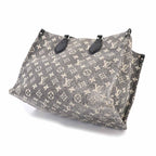 Louis Vuitton Monogram Jacquard Denim On The Go MM 2-Way Tote Shoulder Bag Gray — view 8