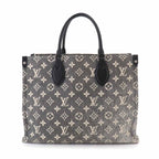 Louis Vuitton Monogram Jacquard Denim On The Go MM 2-Way Tote Shoulder Bag Gray — view 2