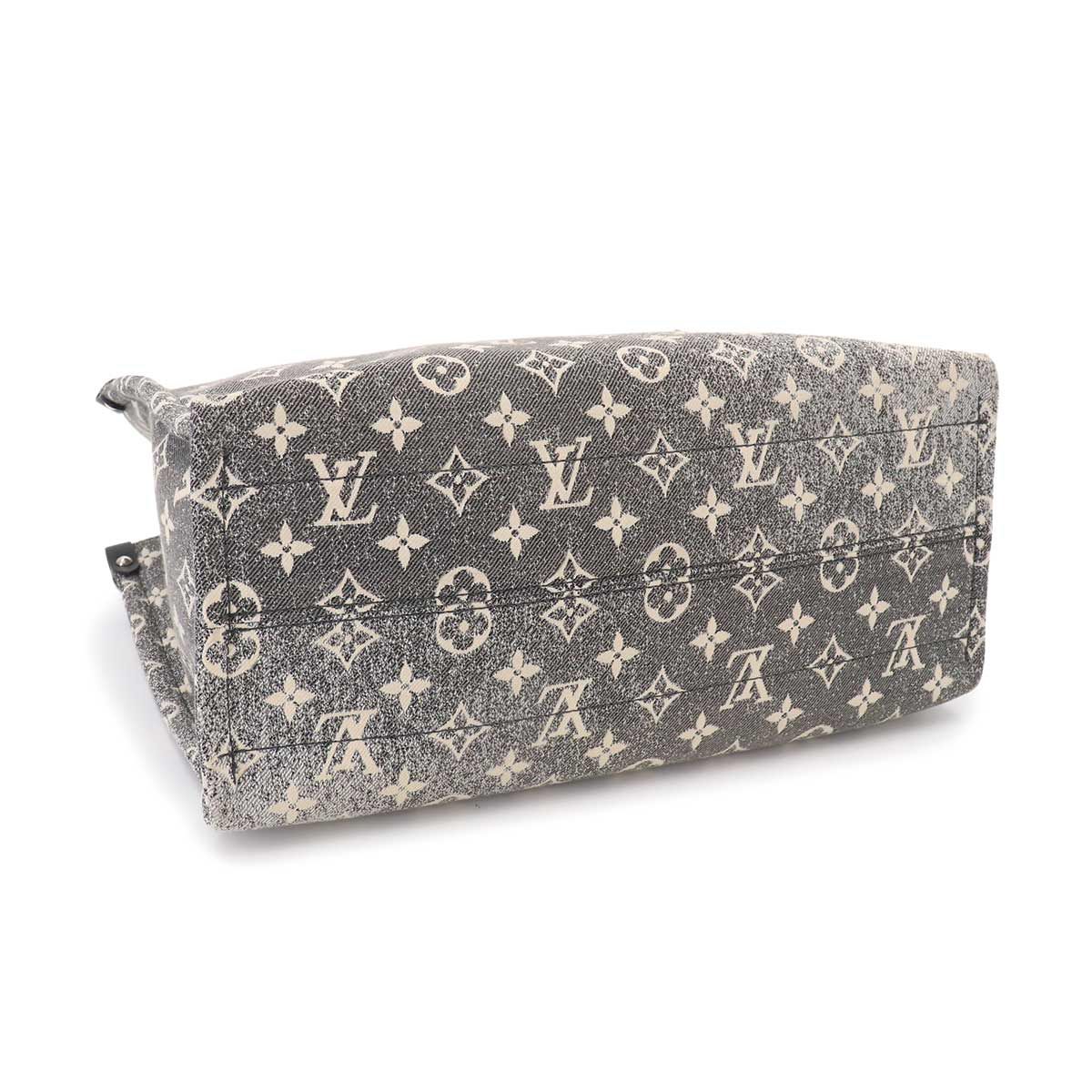 Louis Vuitton Monogram Jacquard Denim On The Go MM 2-Way Tote Shoulder Bag Gray — view 4