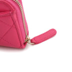 Chanel Quilted Classic Zip Coin Purse Caviar Leather Pink CC Logo — view 8