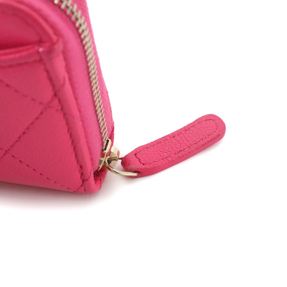Chanel Quilted Classic Zip Coin Purse Caviar Leather Pink CC Logo — view 8