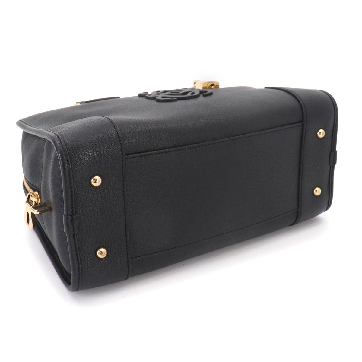 Loewe Amazona 28 Hand Bag Leather Black Gold — view 4