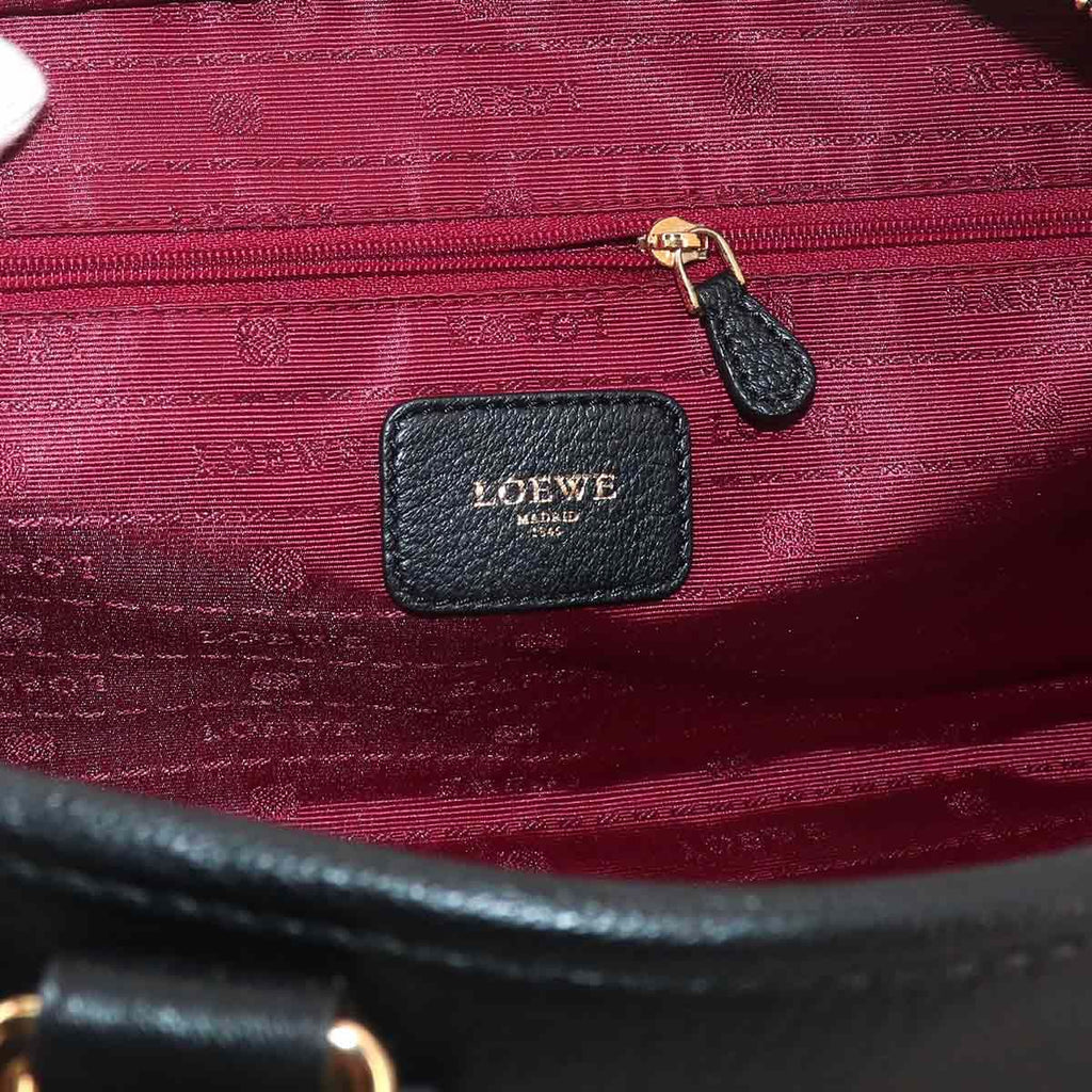 Loewe Amazona 28 Hand Bag Leather Black Gold — view 7
