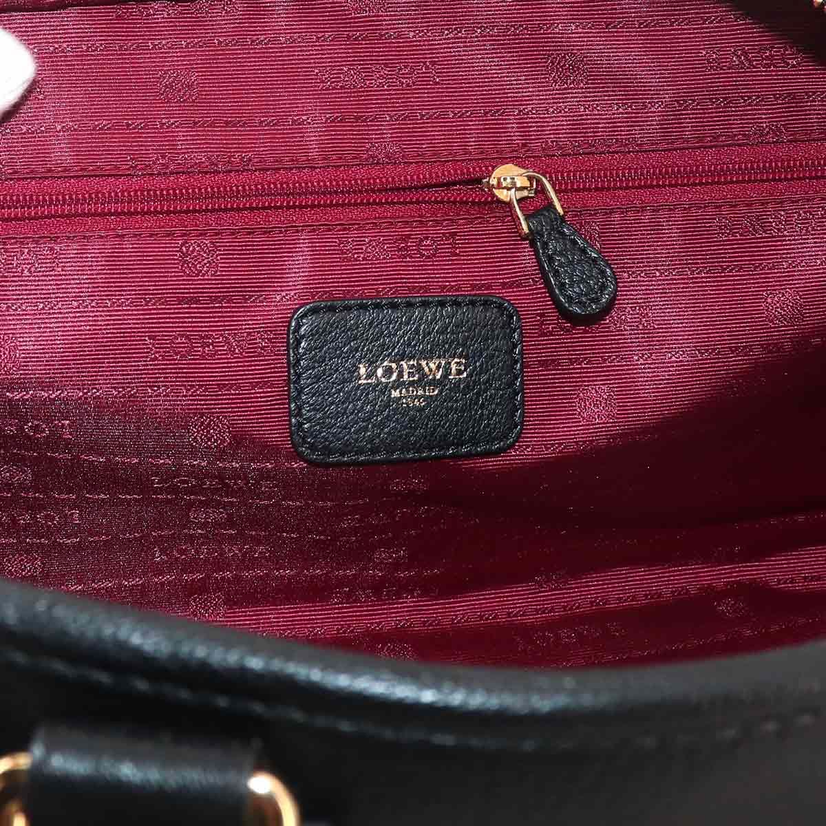 Loewe Amazona 28 Hand Bag Leather Black Gold — view 7