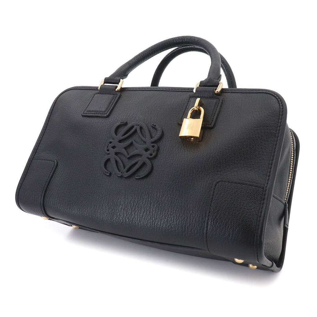 Loewe Amazona 28 Hand Bag Leather Black Gold — view 8