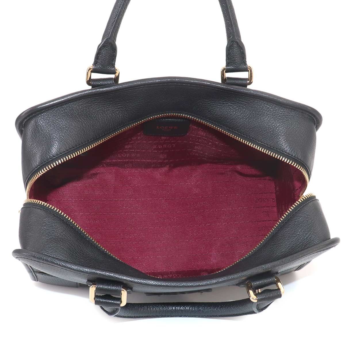Loewe Amazona 28 Hand Bag Leather Black Gold — view 6