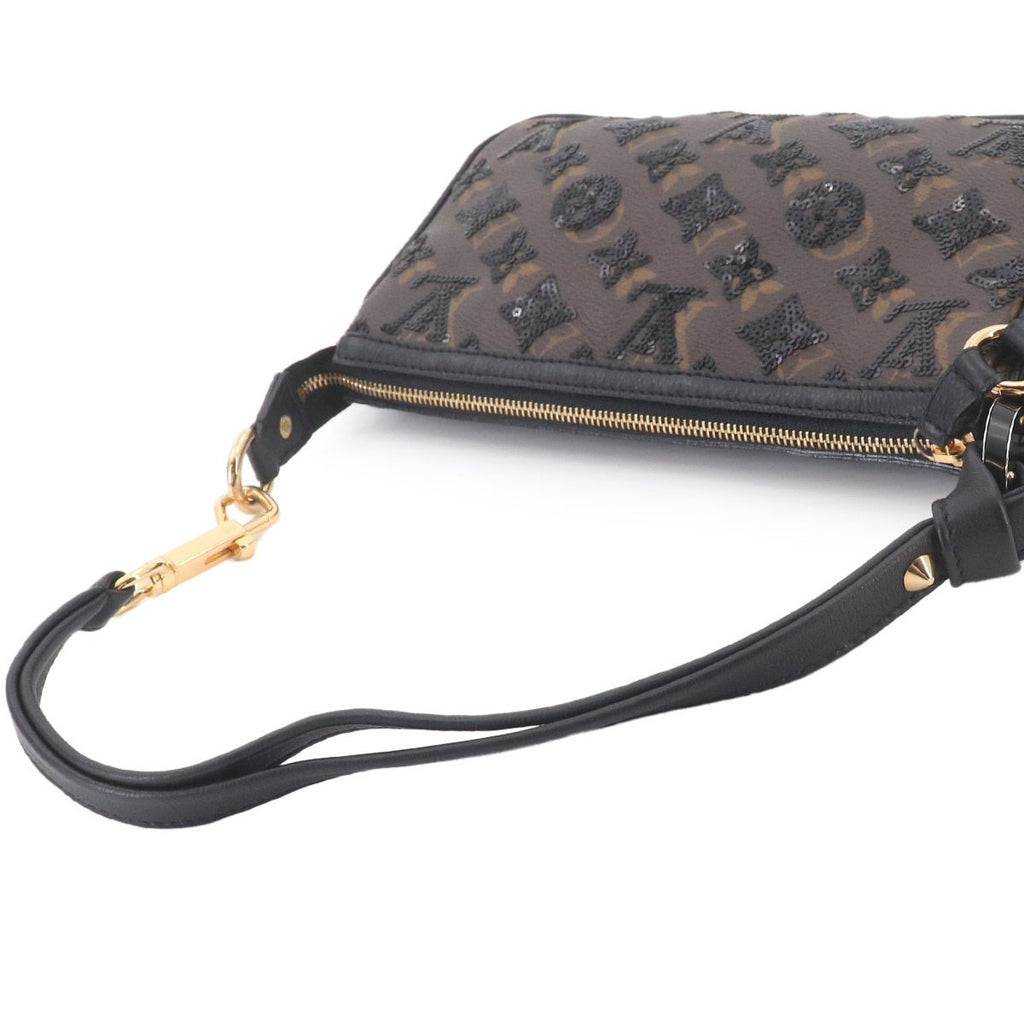Louis Vuitton Monogram Eclipse Pochette Hand Bag Sequins — view 5