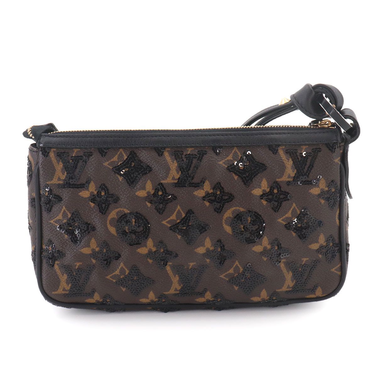 Louis Vuitton Monogram Eclipse Pochette Hand Bag Sequins — view 2