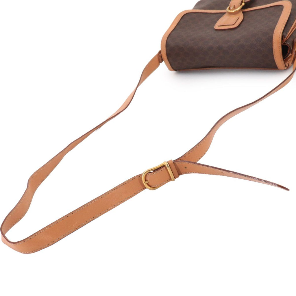 Celine Macadam Shoulder Bag Leather Brown Gold Vintage — view 5