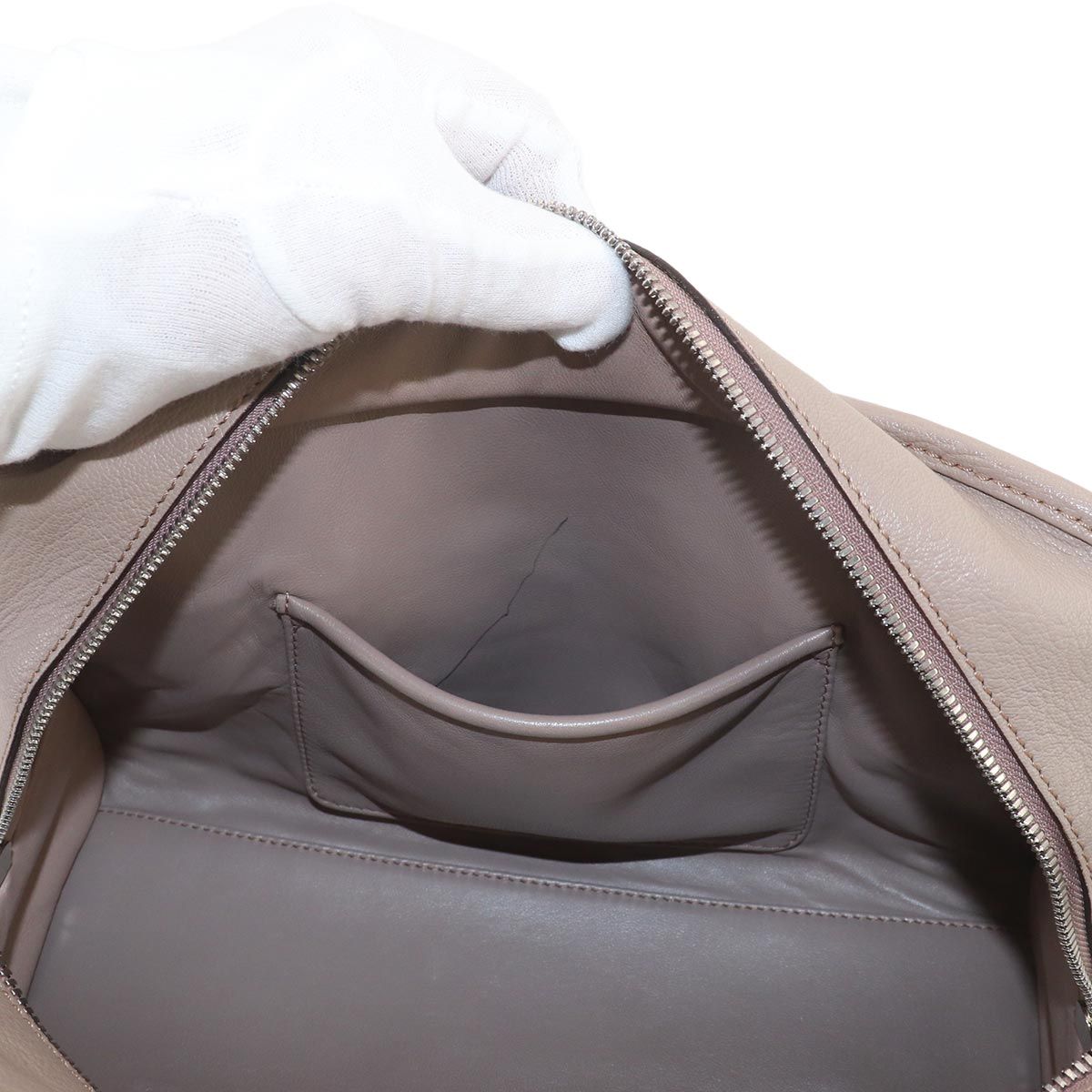 Loewe Amazona 28 Hand Bag Leather Beige Silver Gray — view 7
