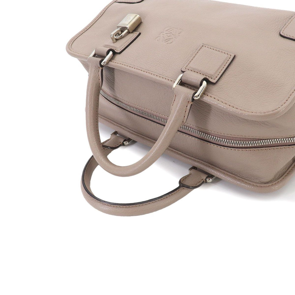 Loewe Amazona 28 Hand Bag Leather Beige Silver Gray — view 5