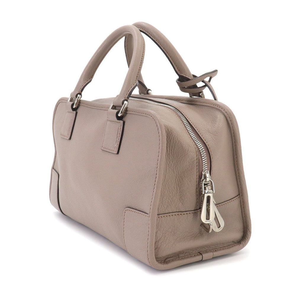 Loewe Amazona 28 Hand Bag Leather Beige Silver Gray — view 3