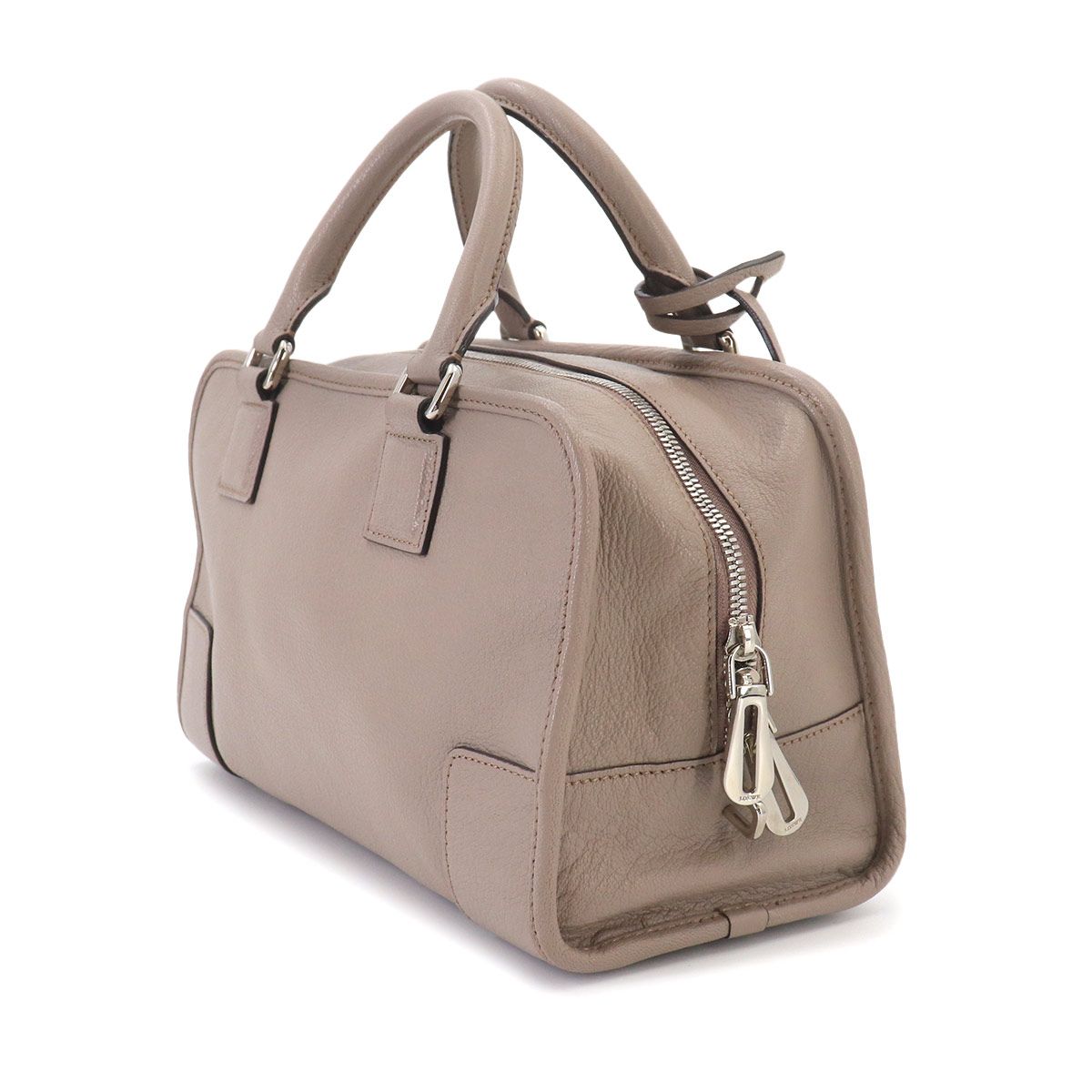 Loewe Amazona 28 Hand Bag Leather Beige Silver Gray — view 3