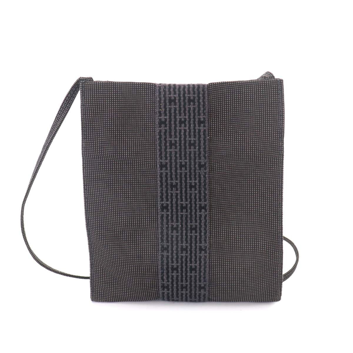Hermes Her Line Pochette Shoulder Bag Canvas Gray Herline — view 2