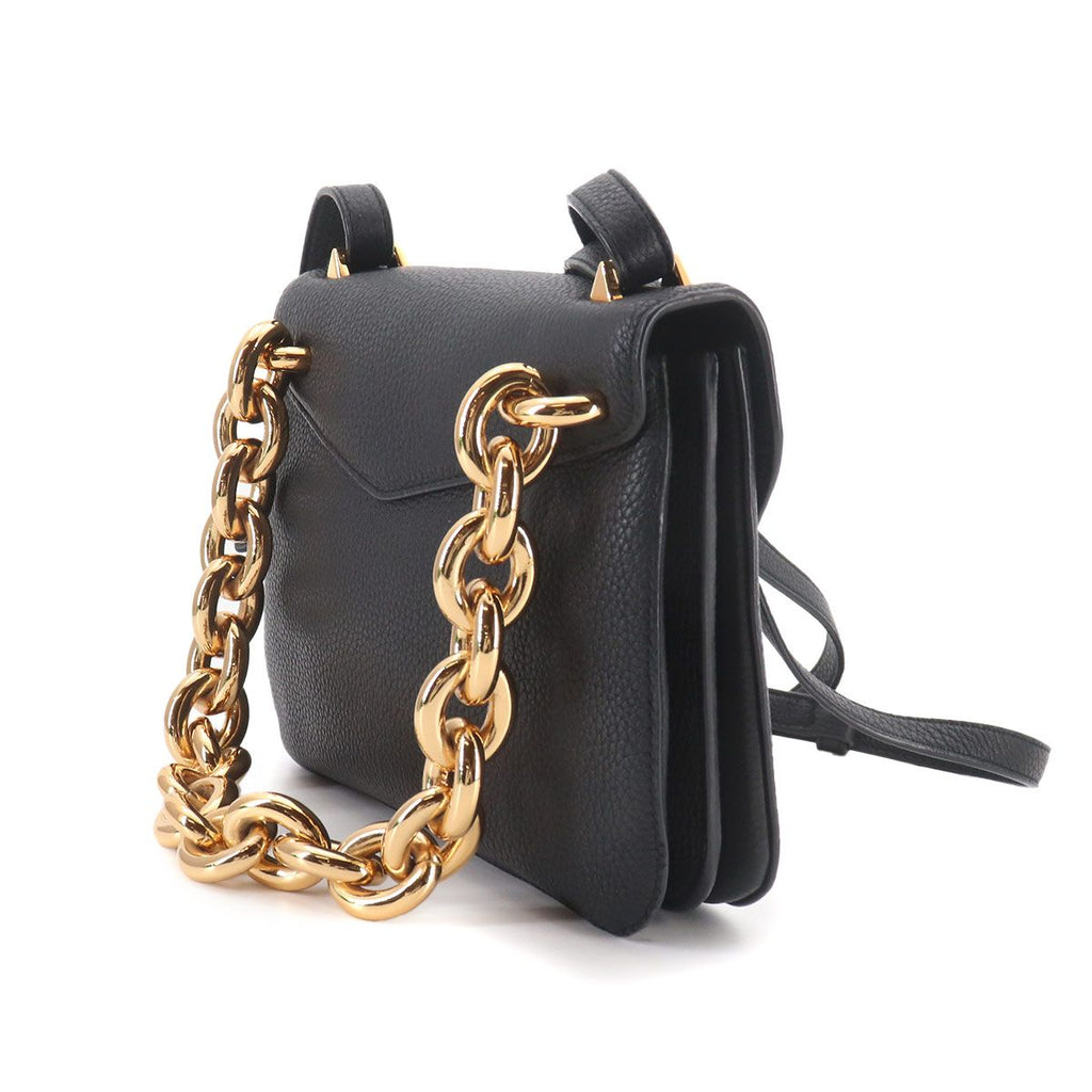 Bottega Veneta Mount 2-Way Chain Shoulder Bag Leather Black — view 4