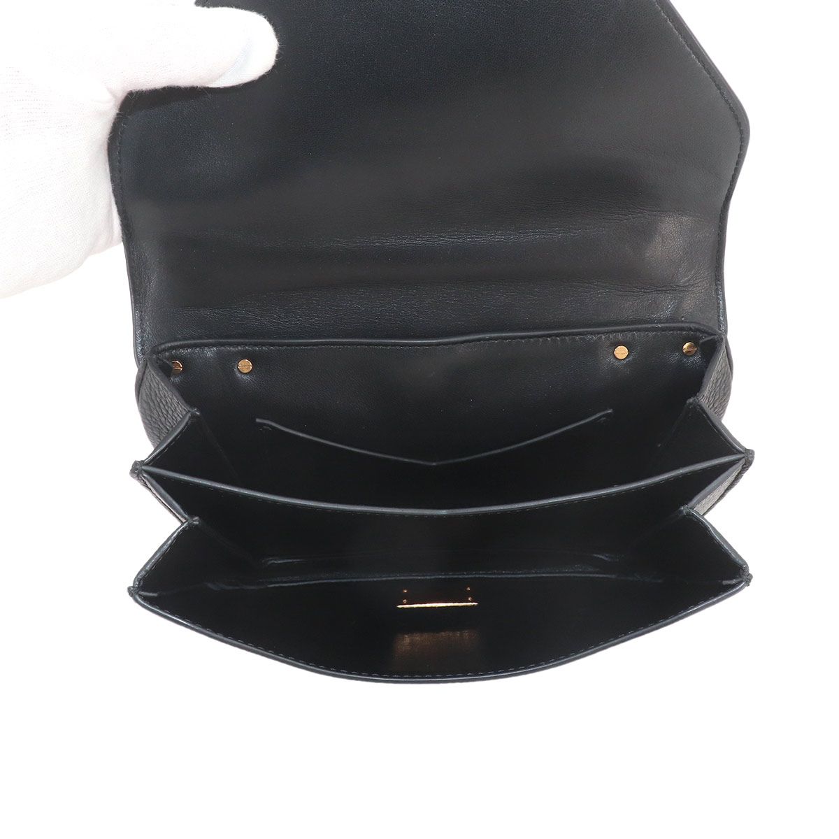 Bottega Veneta Mount 2-Way Chain Shoulder Bag Leather Black — view 7